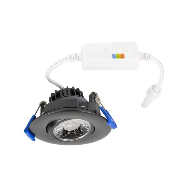 Downlight LED 3 Round Gimbal Recessed 12W 5CCT 90CRI BK, Jesco, Mfr#: RLF-3712-SW5-BK